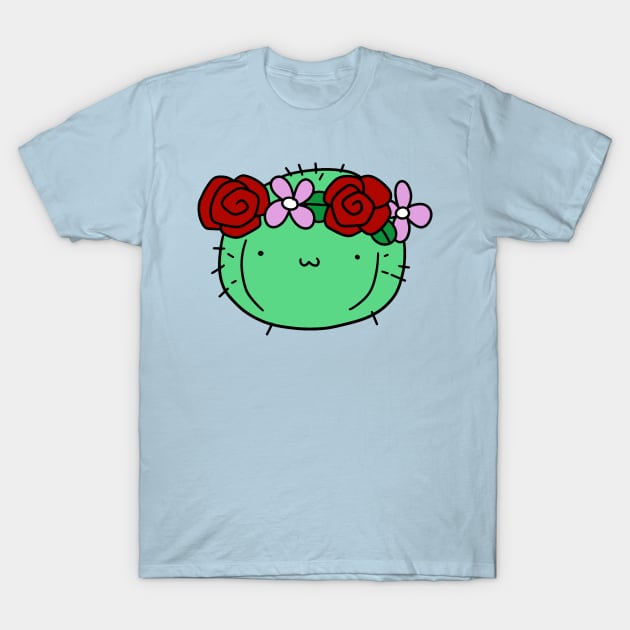 Flower Crown Cactus T-Shirt by saradaboru